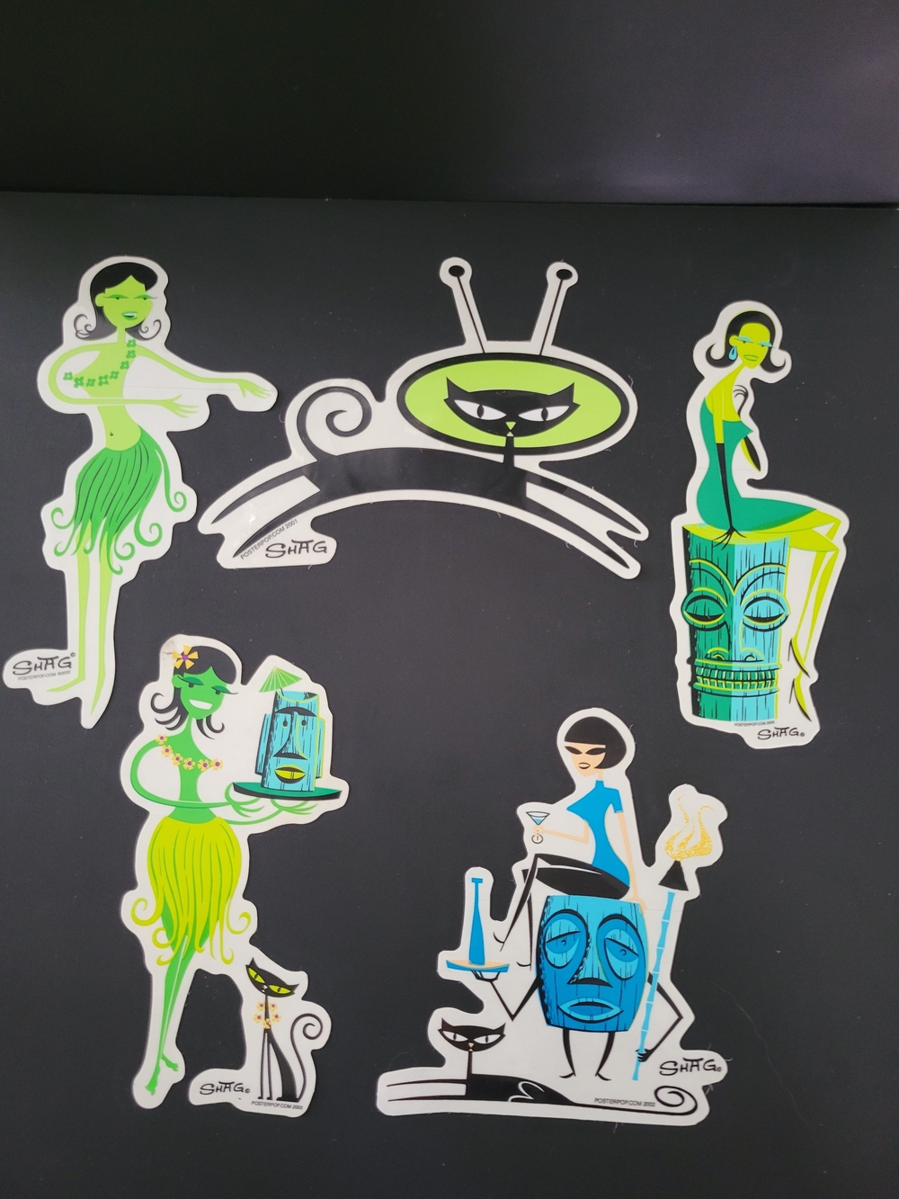 SHAG Green and Blue Retro Tiki Stickers Licensed Posterpop